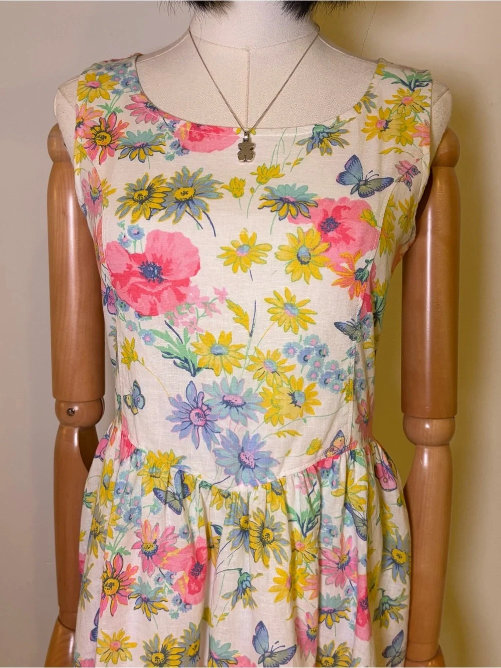 Gap Kids Floral Linen Blend Butterfly Summer Dress Size XXL 14/15 Like New